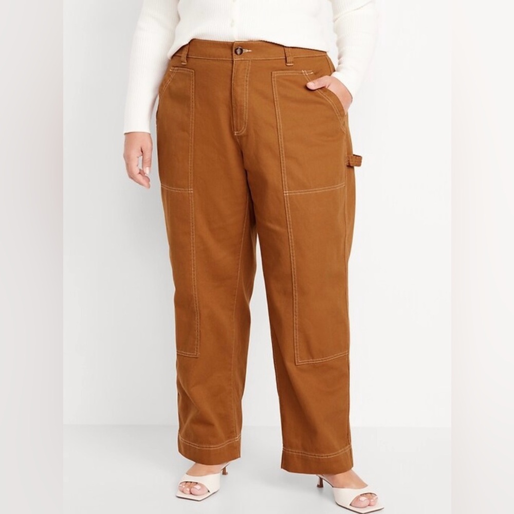 Old Navy High-Waisted Utility Pants in shade Burnt Orange